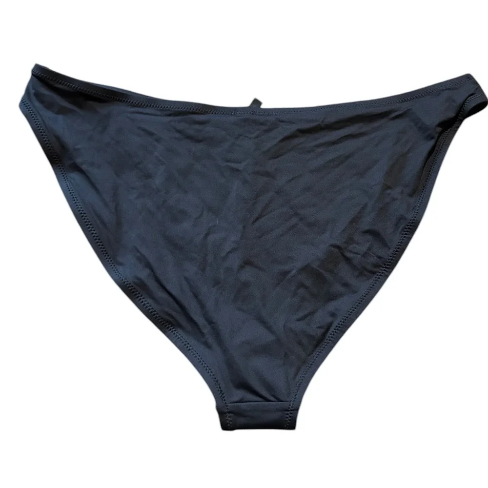 SKIMS Recycled Swim Mid Coverage Bikini Bottom Onyx Black 2X NWT‎